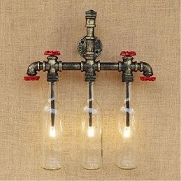 Interruptor de vento industrial retrô Garrafa de água Lâmpada de parede Luz de parede