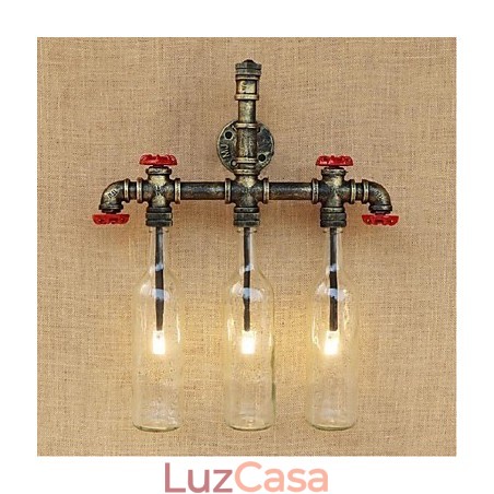 Interruptor de vento industrial retrô Garrafa de água Lâmpada de parede Luz de parede Interruptor de vento industrial retrô Garrafa de água Lâmpada de parede Luz de parede