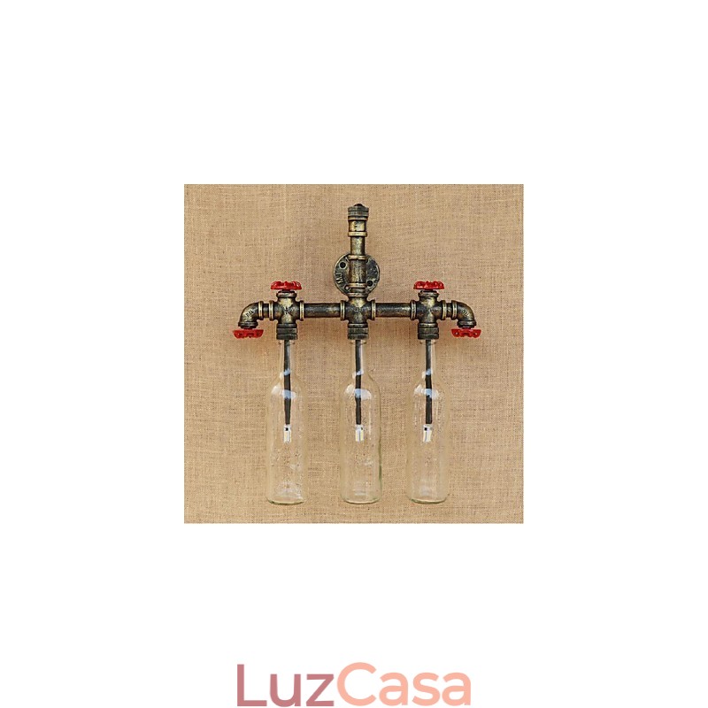 Interruptor de vento industrial retrô Garrafa de água Lâmpada de parede Luz de parede