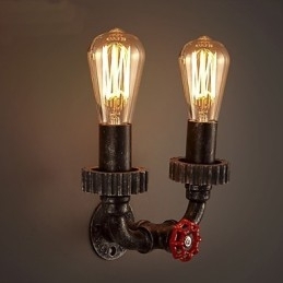 2 cabeças vintage industrial metal luzes de parede restaurante café bar decoração iluminação