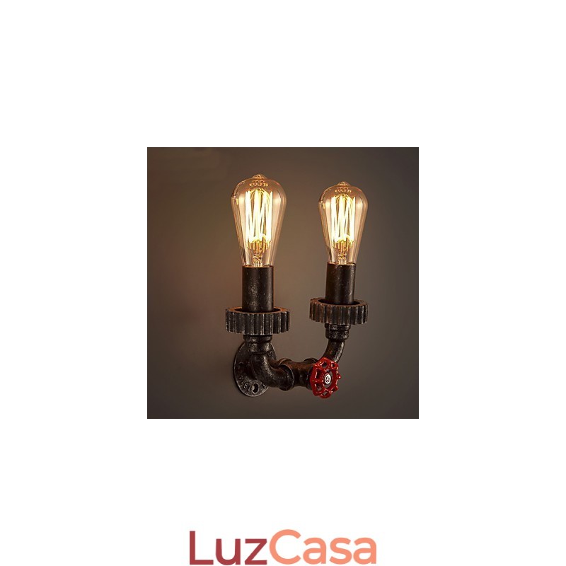 2 cabeças vintage industrial metal luzes de parede restaurante café bar decoração iluminação