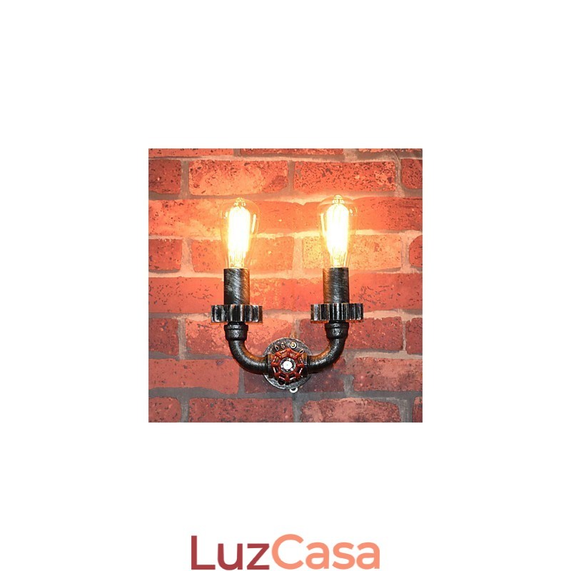 2 cabeças vintage industrial metal luzes de parede restaurante café bar decoração iluminação