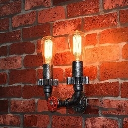 2 cabeças vintage industrial metal luzes de parede restaurante café bar decoração iluminação
