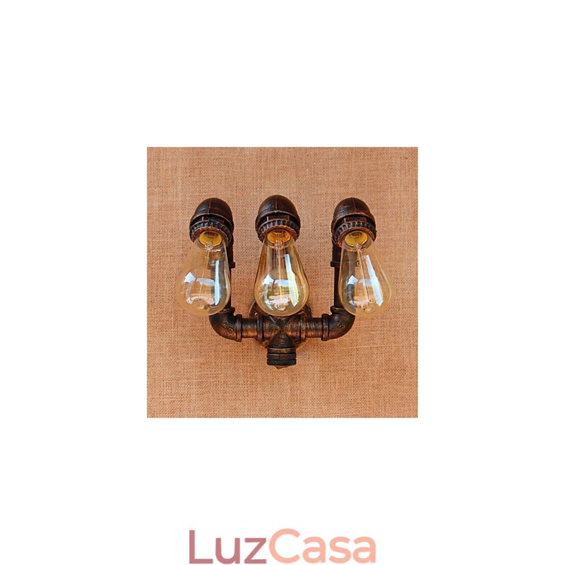 Pintura rústica de chalé country para arandelas de parede com luz ambiente