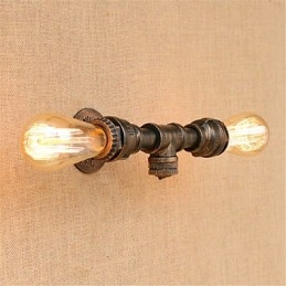 Pintura rústica de chalé para arandelas de parede com luz ambiente