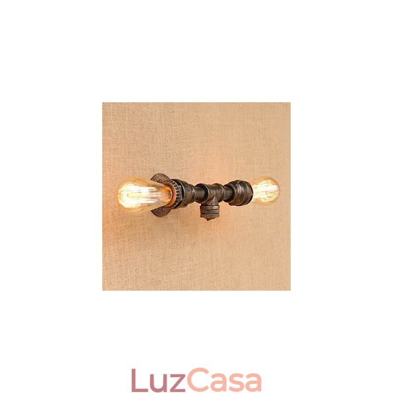 Pintura rústica de chalé para arandelas de parede com luz ambiente
