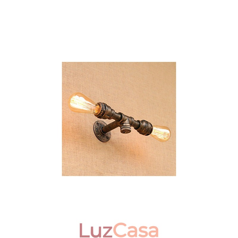 Pintura rústica de chalé para arandelas de parede com luz ambiente