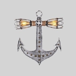 Luminárias de parede industriais vintage em forma de âncora de barco de madeira, decoração criativa de restaurante, café, bar