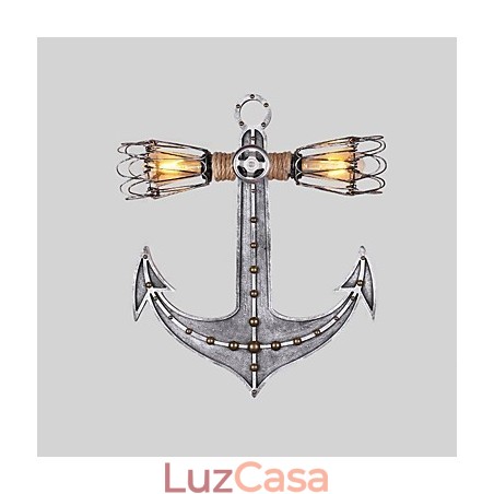 Luminárias de parede industriais vintage em forma de âncora de barco de madeira, decoração criativa de restaurante, café, bar Luminárias de parede industriais vintage em forma de âncora de barco de madeira, decoração criativa de restaurante, café, bar