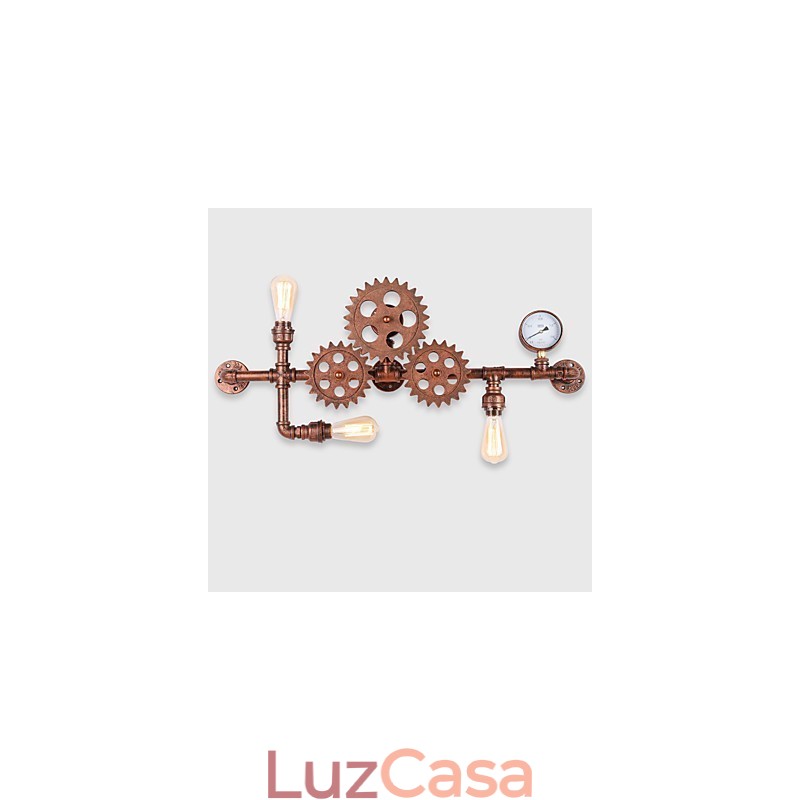 Luminárias de parede vintage industriais em formato de leme de madeira, luzes giratórias criativas para decoração de restaurante, café, bar