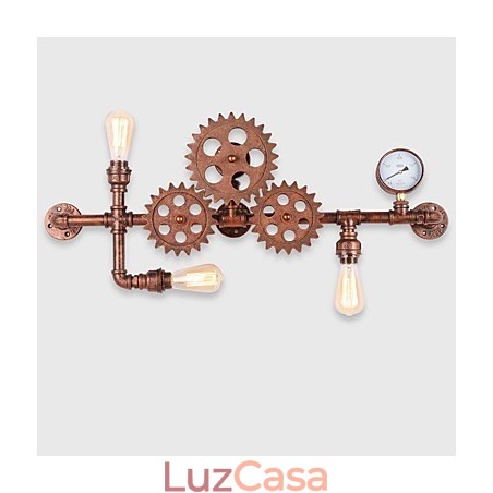 Luminárias de parede vintage industriais em formato de leme de madeira, luzes giratórias criativas para decoração de restaurante, café, bar