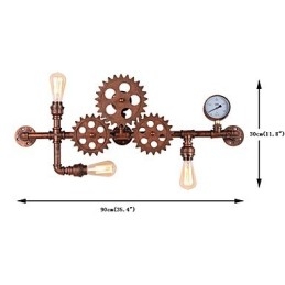 Luminárias de parede vintage industriais em formato de leme de madeira, luzes giratórias criativas para decoração de restaurante, café, bar