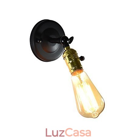 Luminária de parede de ferro preta simples retrô luminária de parede de cabeça única luminária de parede decorativa estilo europeu Luminária de parede de ferro preta simples retrô luminária de parede de cabeça única luminária de parede decorativa estilo europeu