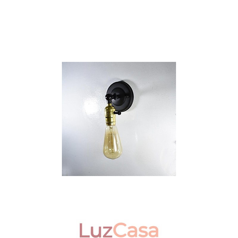 Luminária de parede de ferro preta simples retrô luminária de parede de cabeça única luminária de parede decorativa estilo europeu