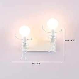Luminária de parede rústica vintage em metal para loft industrial, estilo robô, para bar, café, entrada, corredor, preto e branco, opcional