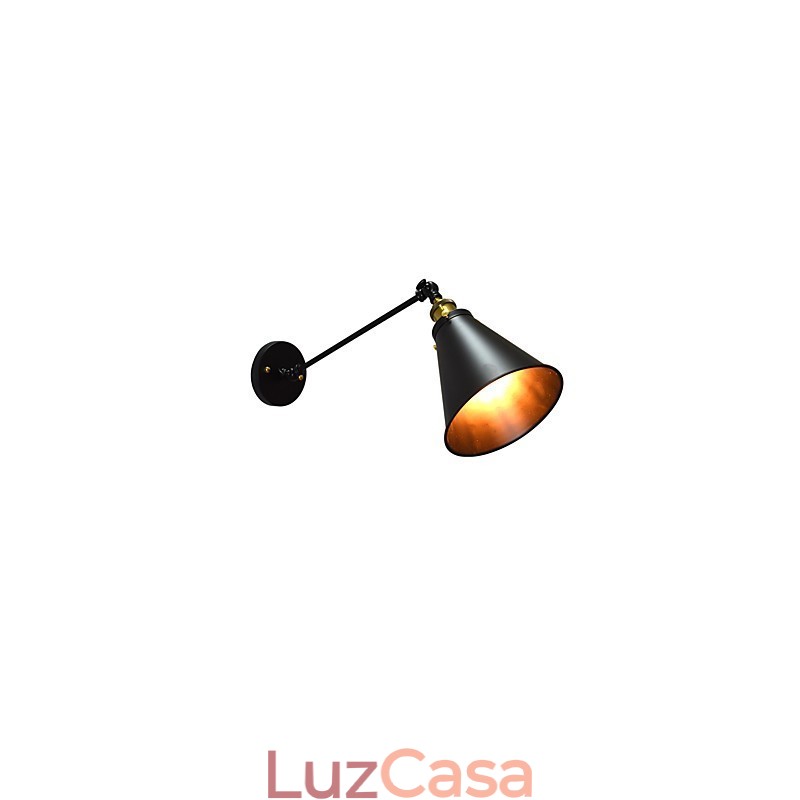 Luminária de parede de ferro Buzz Paint, luminária de parede única, abajur preto e branco, sabre de luz, na parede