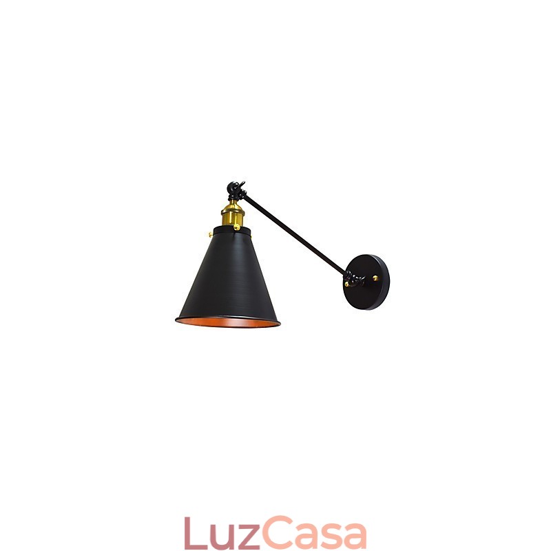 Luminária de parede de ferro Buzz Paint, luminária de parede única, abajur preto e branco, sabre de luz, na parede