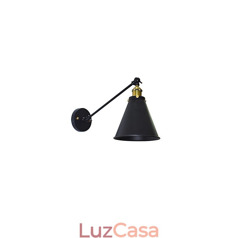 Luminária de parede de ferro Buzz Paint, luminária de parede única, abajur preto e branco, sabre de luz, na parede