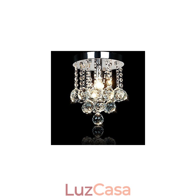Lustre moderno contemporâneo tradicional clássico country cristal cromado cristal pingente luz