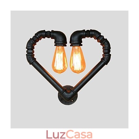 Vintage Water Pipe Loving Heart Creative Wall Lights Industrial Sala de estar Restaurante Bares Café decoração Wall Spots Vintage Water Pipe Loving Heart Creative Wall Lights Industrial Sala de estar Restaurante Bares Café decoração Wall Spots