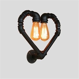 Vintage Water Pipe Loving Heart Creative Wall Lights Industrial Sala de estar Restaurante Bares Café decoração Wall Spots