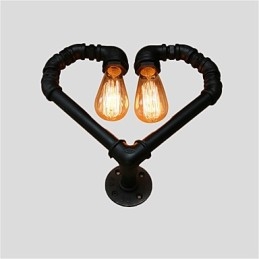 Vintage Water Pipe Loving Heart Creative Wall Lights Industrial Sala de estar Restaurante Bares Café decoração Wall Spots