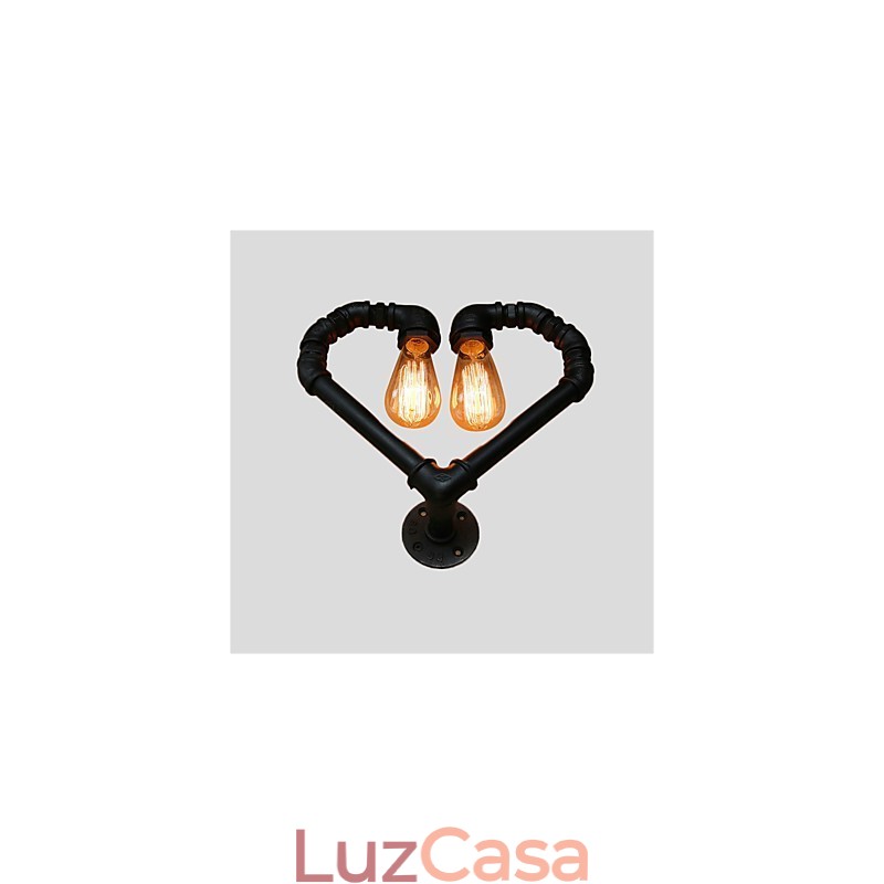 Vintage Water Pipe Loving Heart Creative Wall Lights Industrial Sala de estar Restaurante Bares Café decoração Wall Spots