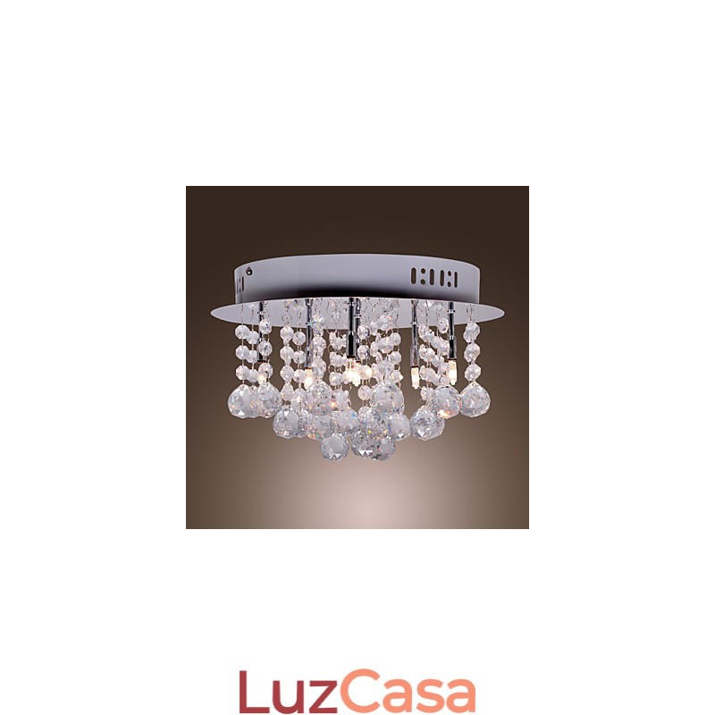 Moderno Contemporâneo Cristal Cromado Metal Montagem Embutida