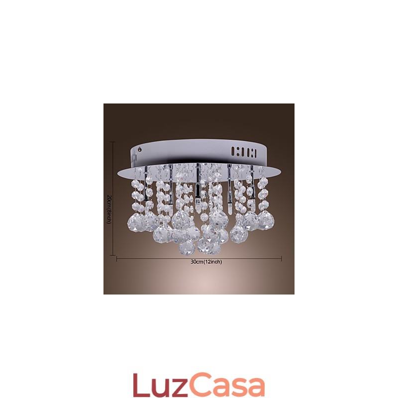 Moderno Contemporâneo Cristal Cromado Metal Montagem Embutida