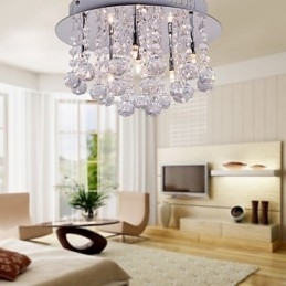 Moderno Contemporâneo Cristal Cromado Metal Montagem Embutida
