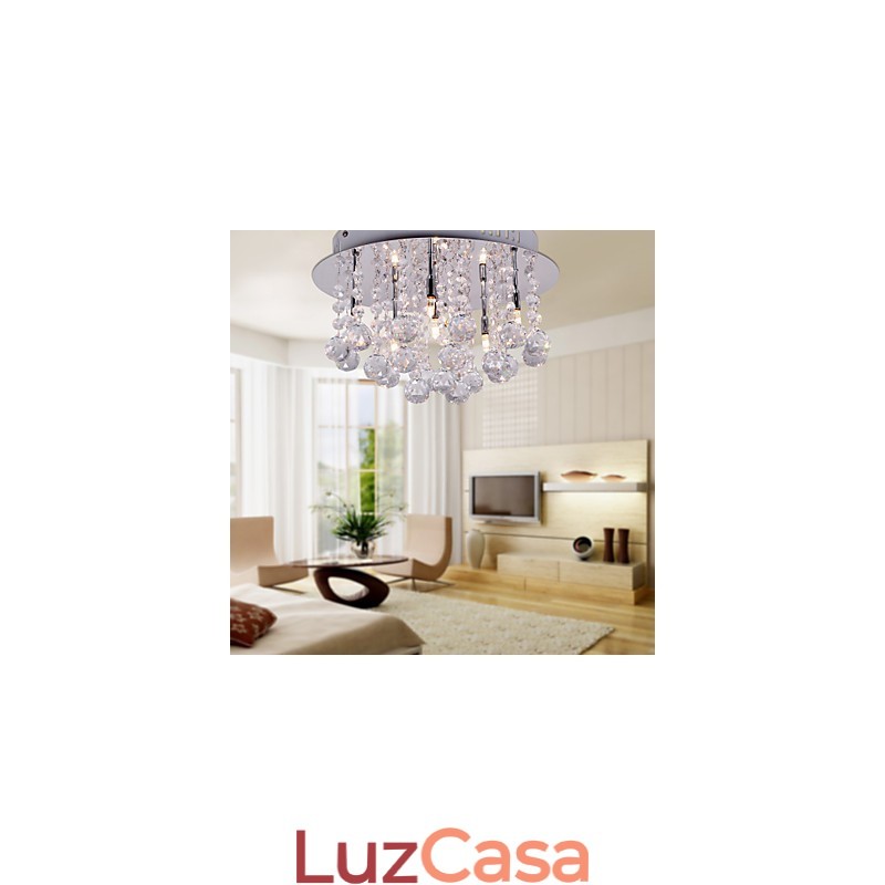 Moderno Contemporâneo Cristal Cromado Metal Montagem Embutida