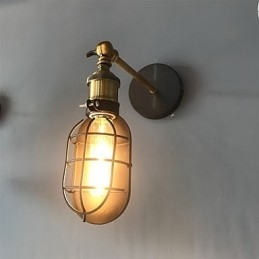 Luminárias de parede vintage de metal preto para loft, sala de estar, sala de jantar, corredor, café, bares, luminária de parede