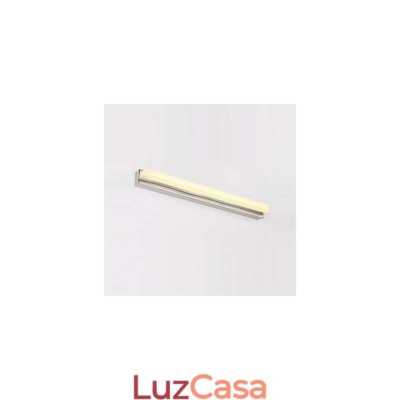 Recurso cromado moderno e contemporâneo integrado para iluminação de banheiro com luz ambiente Luz de parede