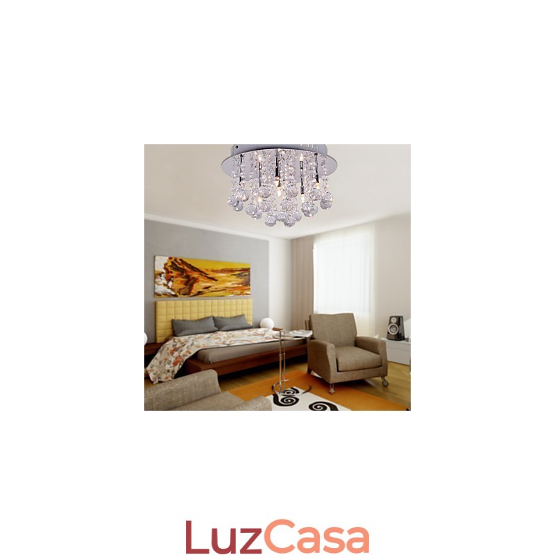 Moderno Contemporâneo Cristal Cromado Metal Montagem Embutida