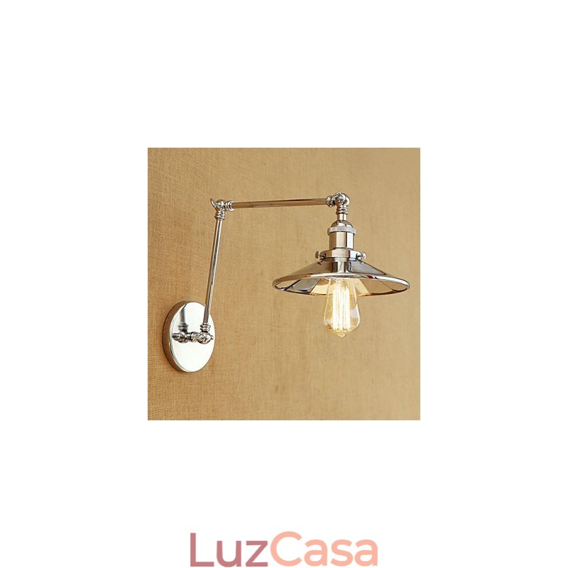 Lodge rústico Country Retro galvanizado com recurso para luz ambiente de braço oscilante estilo mini