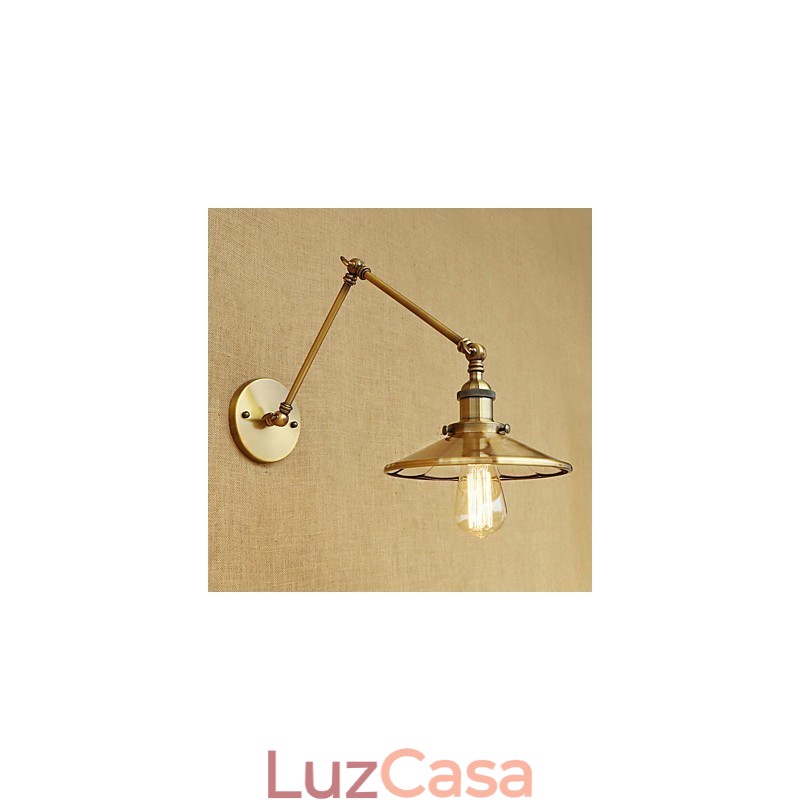 Lodge rústico Country Retro galvanizado com recurso para luz ambiente de braço oscilante estilo mini