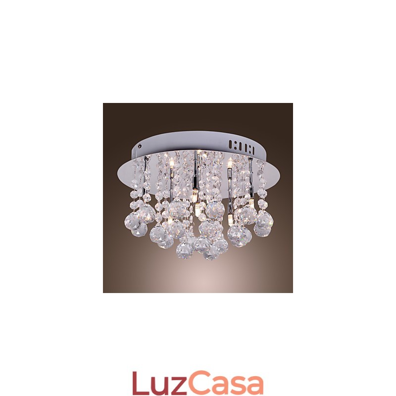 Moderno Contemporâneo Cristal Cromado Metal Montagem Embutida