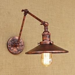 Lodge rústico Country Retro galvanizado com recurso para luz ambiente de braço oscilante estilo mini