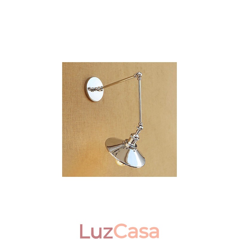 Lodge rústico Country Retro galvanizado com recurso para luz ambiente de braço oscilante estilo mini