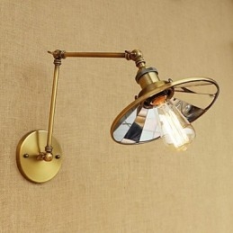 Lodge rústico Country Retro galvanizado com recurso para luz ambiente de braço oscilante estilo mini