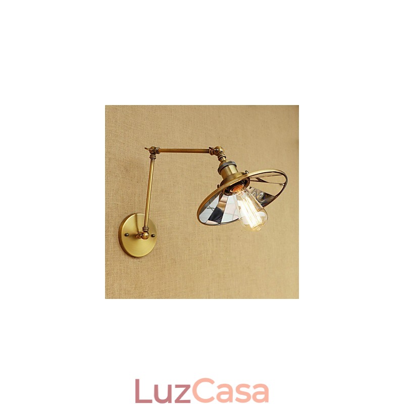 Lodge rústico Country Retro galvanizado com recurso para luz ambiente de braço oscilante estilo mini