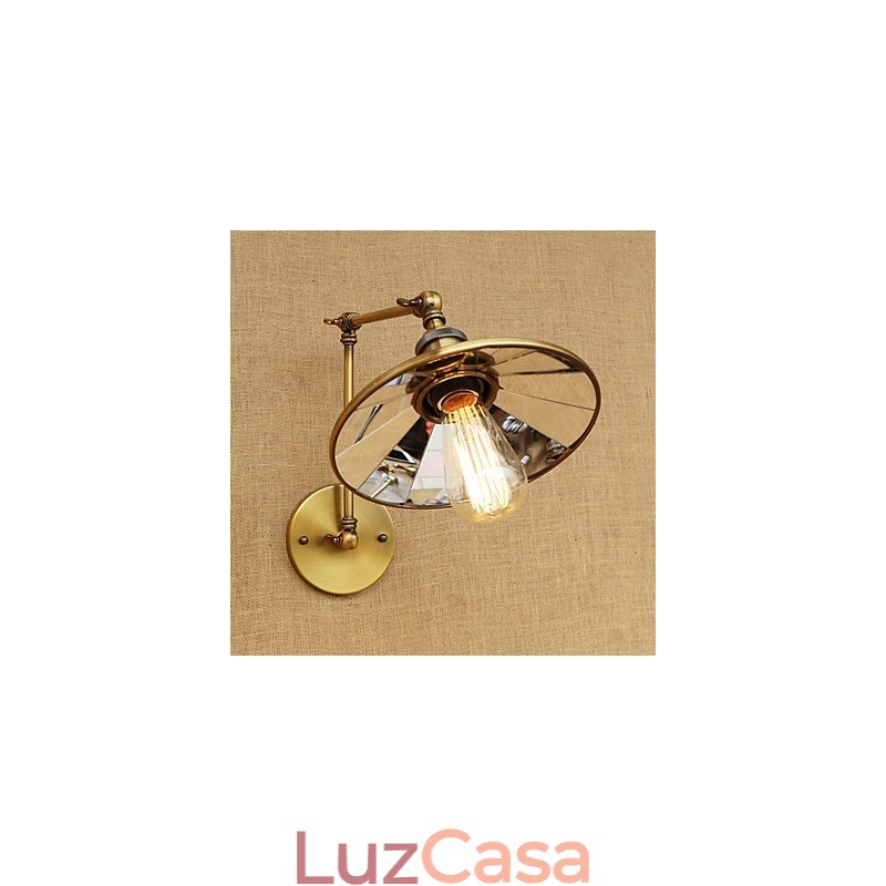 Lodge rústico Country Retro galvanizado com recurso para luz ambiente de braço oscilante estilo mini