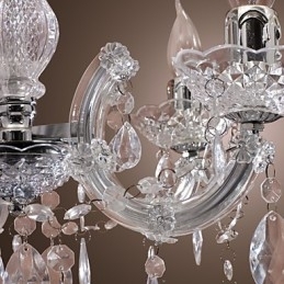 Upligh Chrome Lâmpada de Teto Luz de Vela Luminária de Acrílico Lustre Pingente