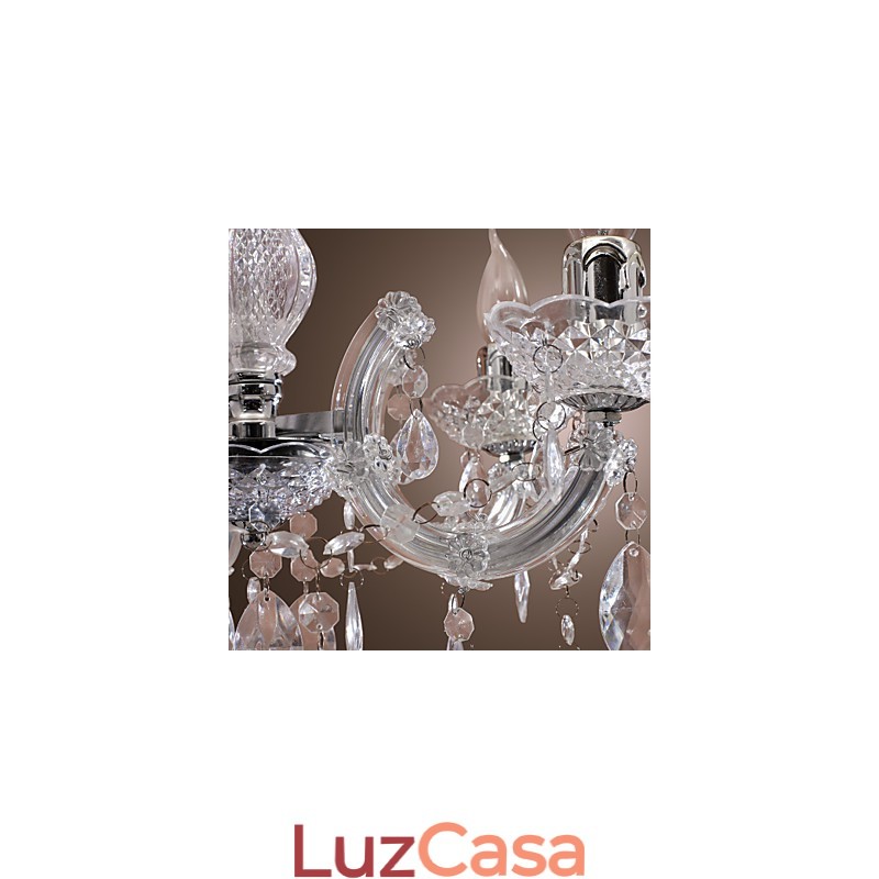 Upligh Chrome Lâmpada de Teto Luz de Vela Luminária de Acrílico Lustre Pingente