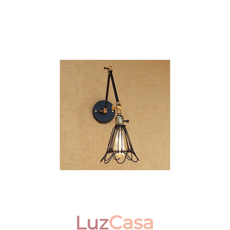Pintura rústica estilo chalé country retrô para balanço com braço oscilante estilo mini e luz ambiente