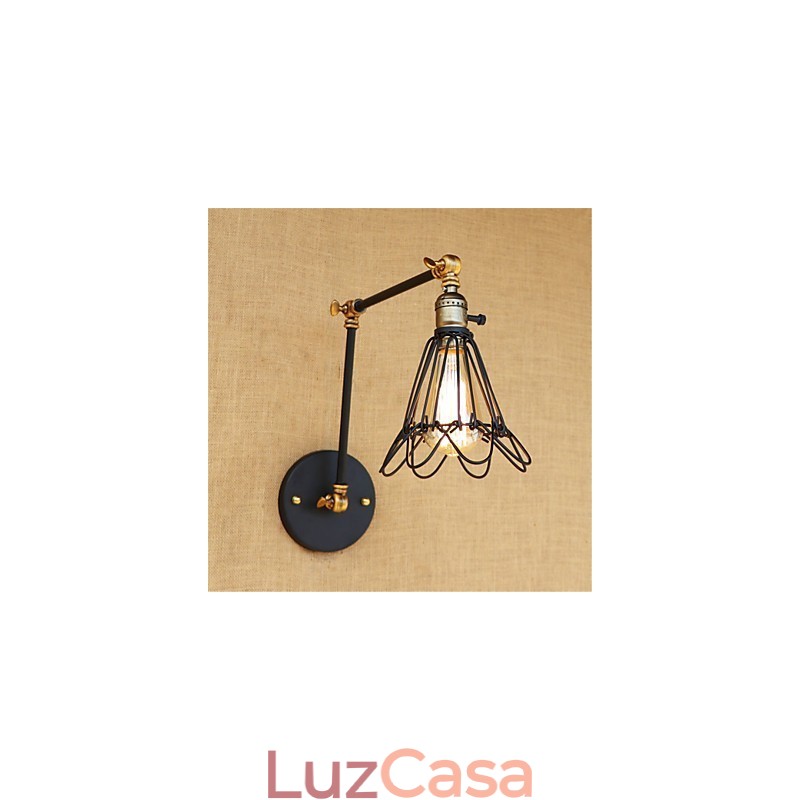 Pintura rústica estilo chalé country retrô para balanço com braço oscilante estilo mini e luz ambiente
