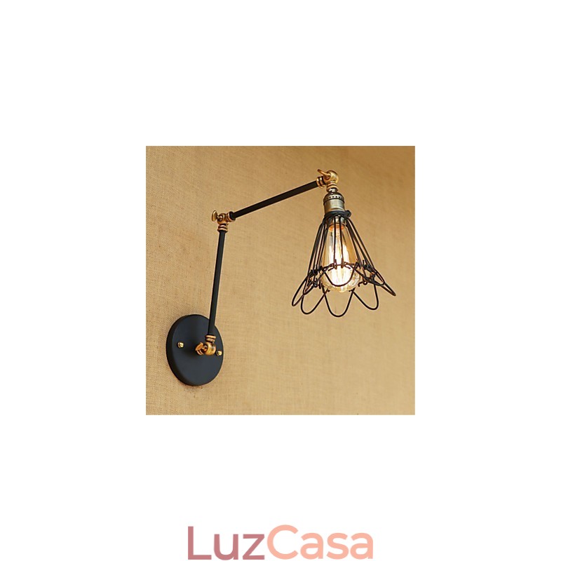 Pintura rústica estilo chalé country retrô para balanço com braço oscilante estilo mini e luz ambiente