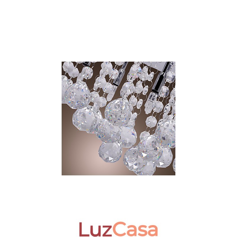 Moderno Contemporâneo Cristal Cromado Metal Montagem Embutida