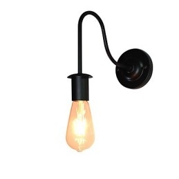 Arandelas de parede Luminária de parede de ferro Lâmpada de sabre de luz preta muda na parede