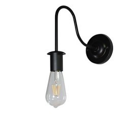 Arandelas de parede Luminária de parede de ferro Lâmpada de sabre de luz preta muda na parede